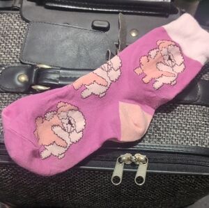 Free Pink Cartoon Dog Socks
